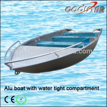 Aluminum boat with water tight compartment