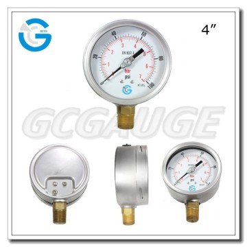 High quality stainless steel brass internal dual pressure gauge