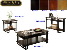 3PCS Espresso Double Strip Wood Large Funky Cool Coffee Tables