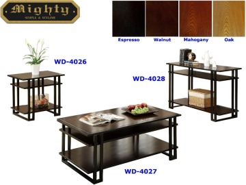 3PCS Espresso Double Strip Wood Large Funky Cool Coffee Tables