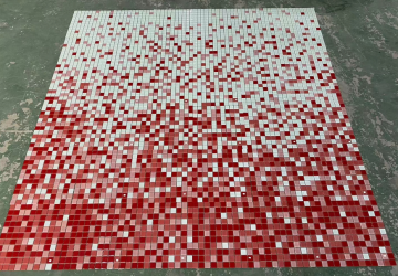 Red mix white gradient glass mosaic tile