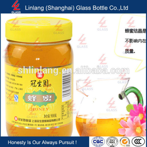 2015 new products Glass Honey jar clear Glass Bottle for Honey with screw cap