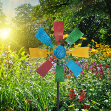 Colorful Kinetic Metal Wind Spinners for Garden and Yard Decor