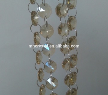 CHAMPAGNE crystal octagon chandelier prism bead chain MH-12819
