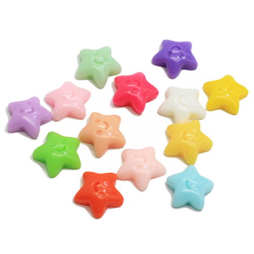 Cabujón de cuentas de estrella de esmalte de colores mezclados 100 unids / bolsa para decoración artesanal hecha a mano adornos de dormitorio cuentas de limo