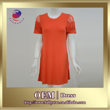 orange loose casual dress designs