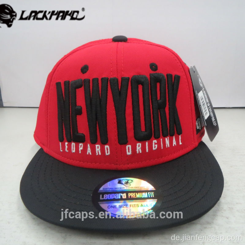 Stickerei Hip Hop Snapback Caps