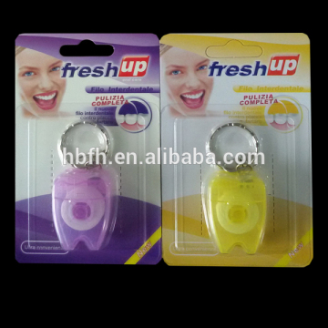 promotion gift tooth shape dental floss keychain with FDA