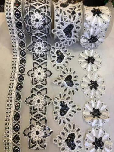 decorative sequined lace trimming for garments