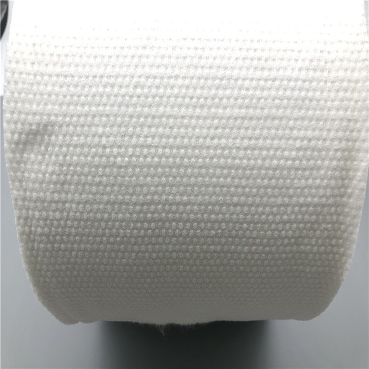 hydrophilic embossed 3D small pearl dot nonwoven fabric roll Spunlace Fabric for towel and wet wipes