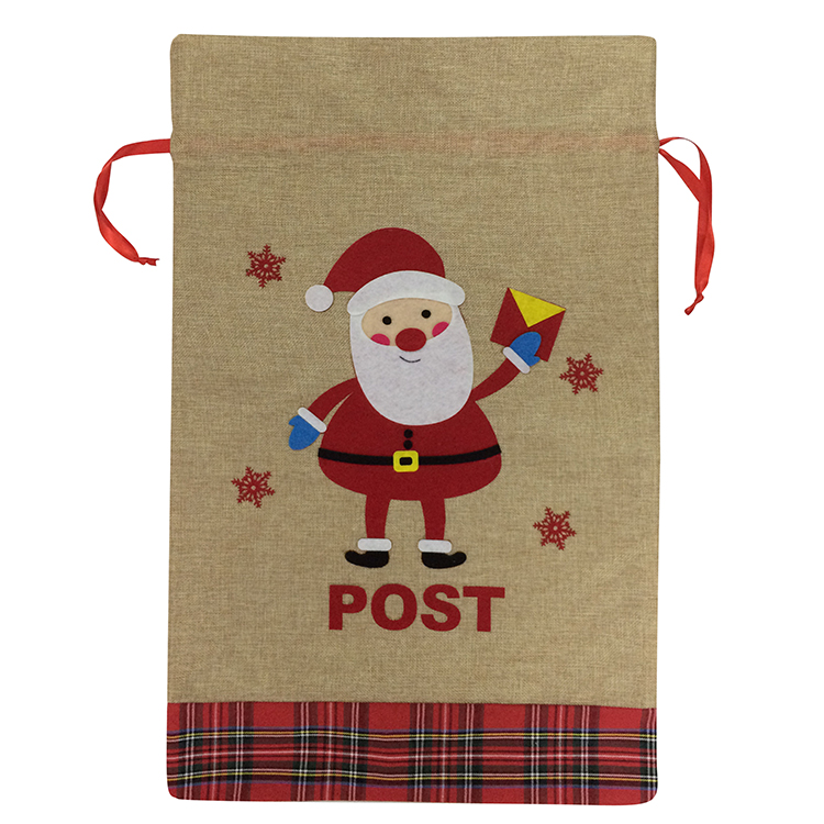 Christmas santa burlap sack