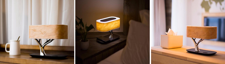 Modern bedside tree lamp wireless reading lamp, with music player for study, hotel, bedroom, office