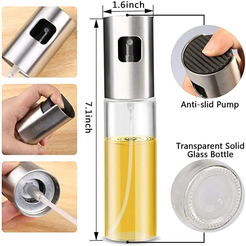 2pack Oil Sprayer Bottle Set Oil Dispenser Bottle for Cooking, Sprayer Bottle for Oil, BBQ, Kitchen Baking with Brush Funnel