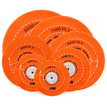 Wholesale Customized Jewelry Buffing Wheels - 2.5'' to 8'' Orange Treated Cotton Buffing Wheels