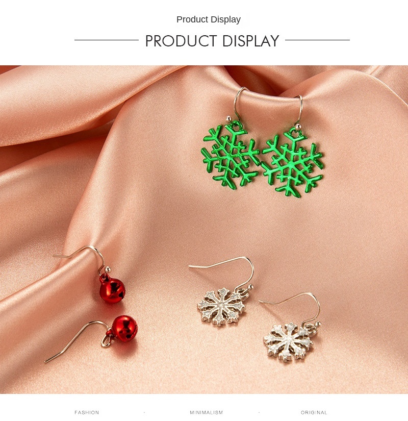 Ornaments Creative Christmas Tree Earrings Simple Snowman Bell Earrings Christmas Decorated Earring For Ladies