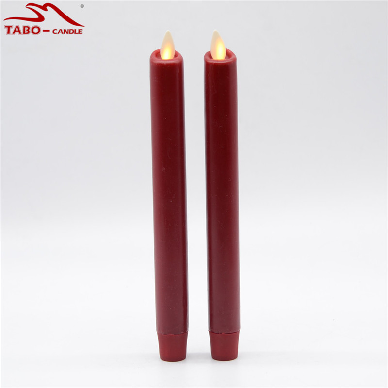 Red Dancing Flame Flameless Led Taper Dinner Candles