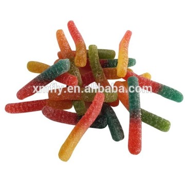 double colors worm shape gummy candy