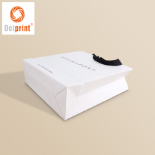 Wholesale Custom Gold Foil Logo Art Paper Gift Bags with Ribbon Handle