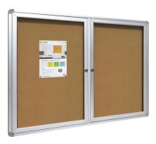 School Lockable open doors notice board with keys