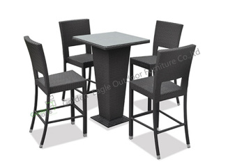 outdoor PE wicker 5-piece bar set