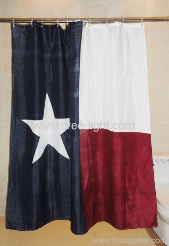 % 100 polyester Teksas bayrağını duş perdesi Ack-du004