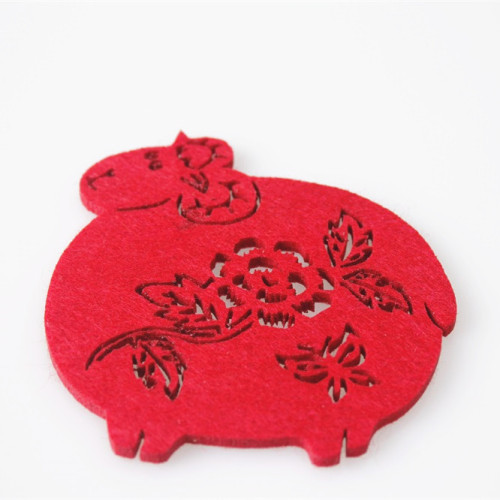 Chinese red paper-cut commemorative gift coasters