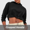 Ladies Cropped Women's Hoodies Dark Tops Wholesale