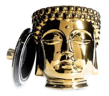 Gold and Silver Ceramic Buddha Head Statue Aromatherapy Candle