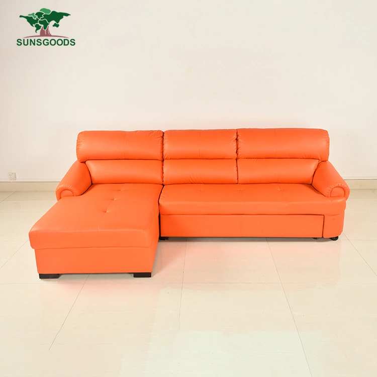 China Living Room Fruniture Chiase Sectional Leather Sofa Bed