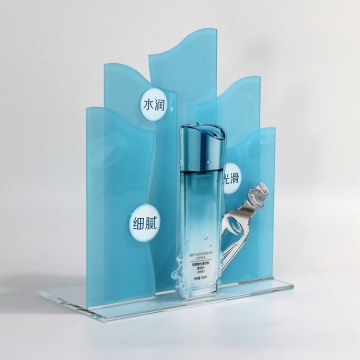 Apex clear blue acrylic cosmetic makeup display stand