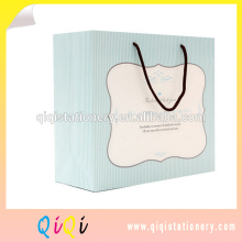 foldable blue stripe gift package bags with rope handle &fancy gift bags