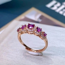 Natural Purple Garnet Light Luxury Ring For Women