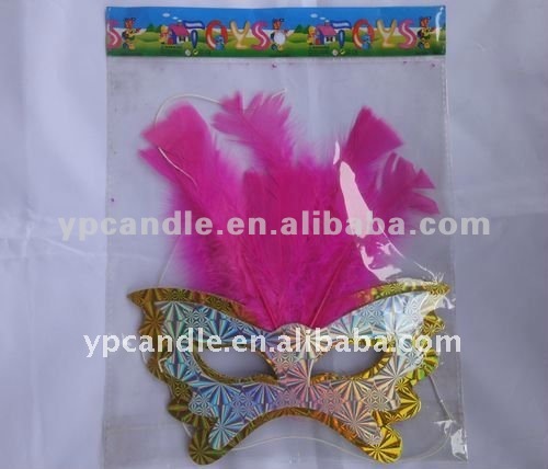 Mask with Pink Feather