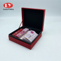 Caja roja de regalo de lápiz labial de logotipo plateado personalizado