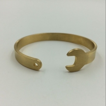 Gold Plated Wrench Tool Cuff Bracelet Bangle