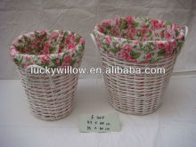eco-friendly popolar wicker laundry basket with calico liner/ washing basket/clothing basket