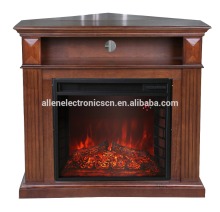 wooden mantel media corner electric fireplace convertible