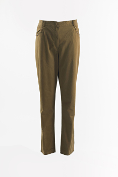 Ladies Dark Khaki straight trouser