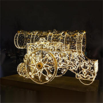 Christmas Winter Land Exterior Lighted Wire Frame Cannon Sculpture Displays