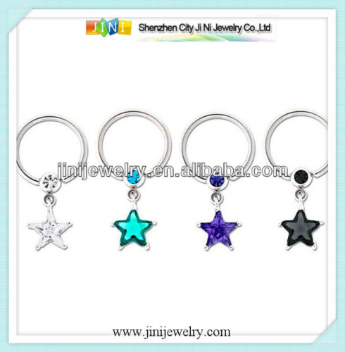 star dangle captive rings jewelry