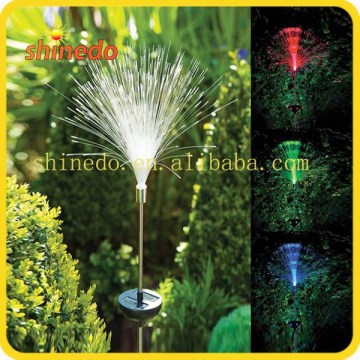 solar powered fiber optical stake pole light