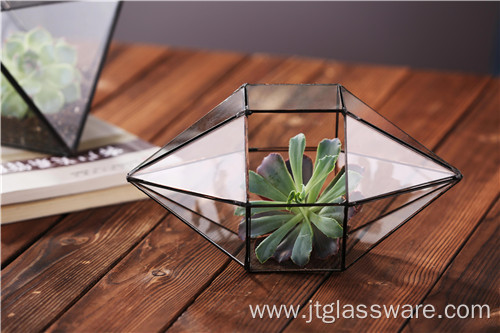 Home Geometric Glass Terrarium Flowers Decoration