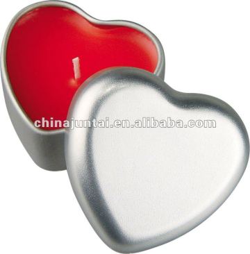 heart shape tin candle