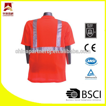 reflective high visibility orange safety tshirts