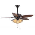 Brown Classic Ceiling Fan with 5 Blades