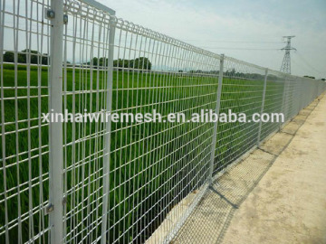 Professional factory powder coated/Pvc coated double loop wire mesh fence