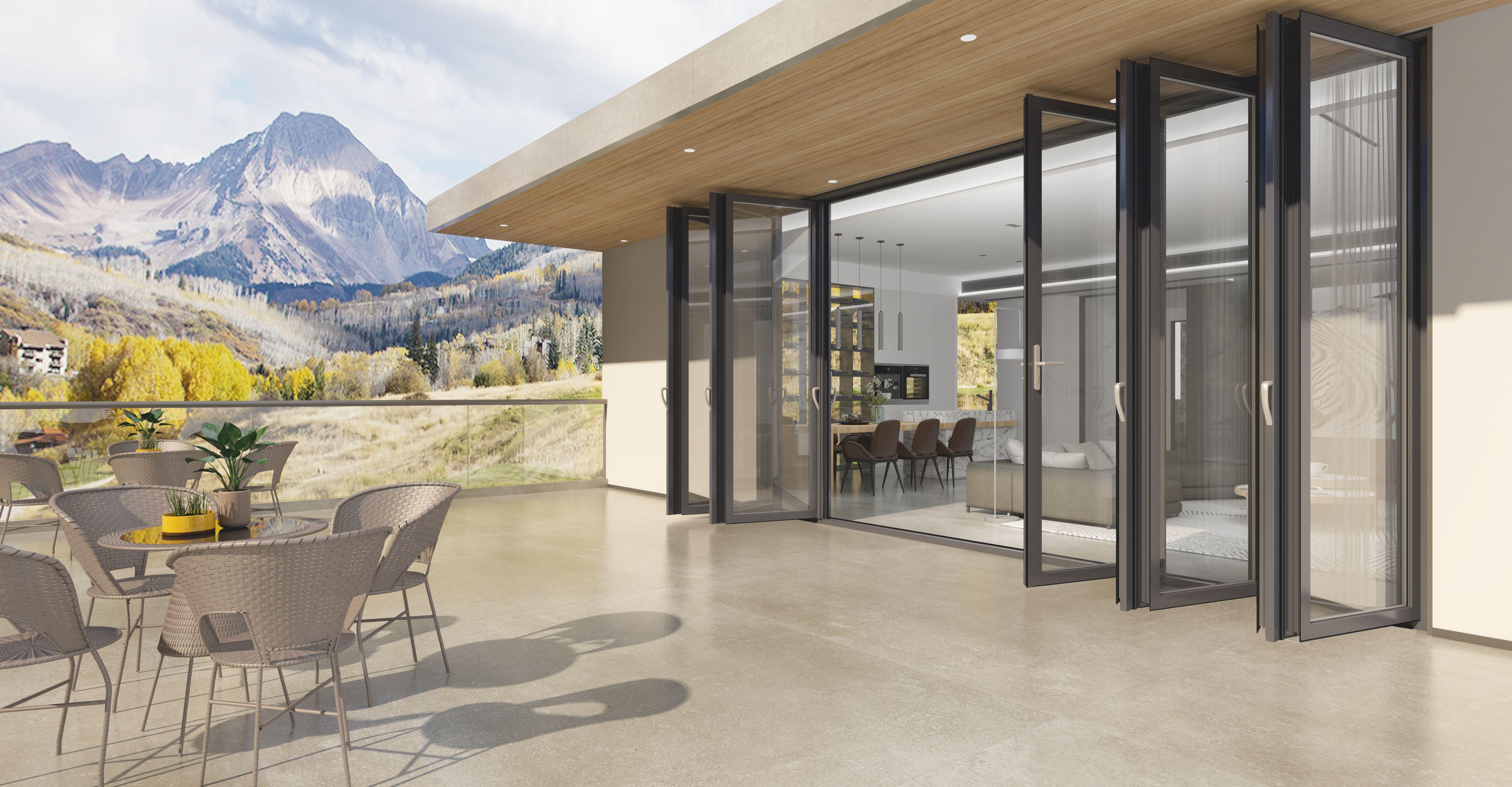 porta de vidro dobrável folding glass door