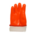 Fluoreszierende orange PVC-Handschuhe offene Manschette 30cm