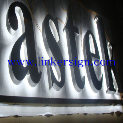 3d mirror finished backlit led stainless steel signs storefront letter signs