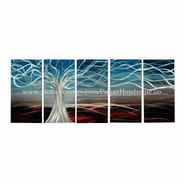 Aluminum Painting, Gone with the Wind, Hand Polish 3D Effect, Fashion Home Decor, Tree Design